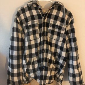 American Eagle buffalo check shirt jacket, M